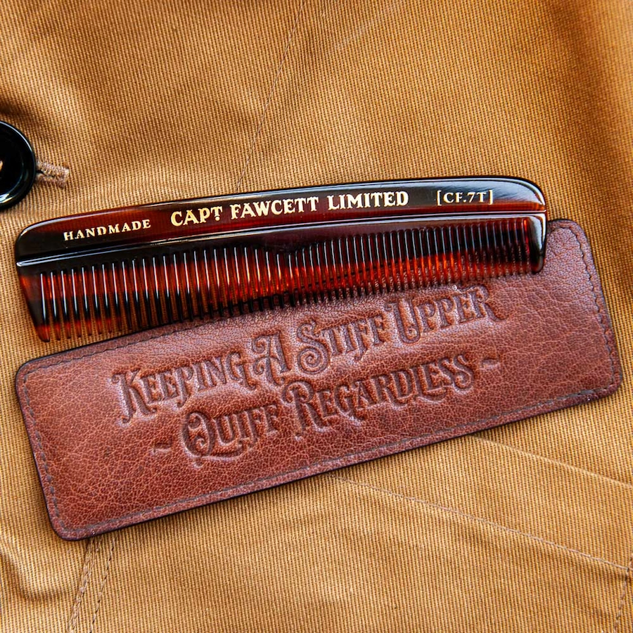 Captain Fawcett's Hair Comb with Leather Case キャプテンフォー